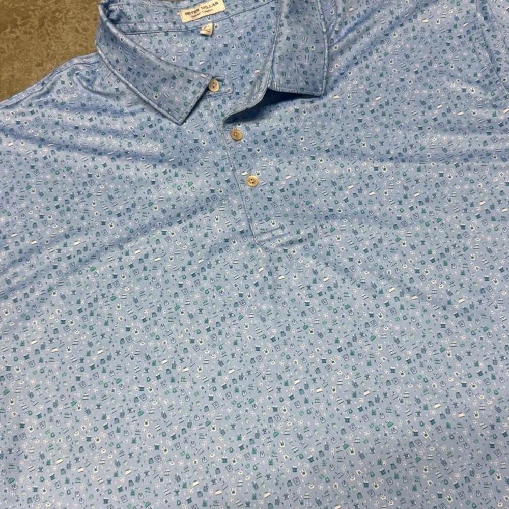 Peter Millar Summer Comfort Men's Performance Golf Polo Cocktail Pattern Sz XXXL